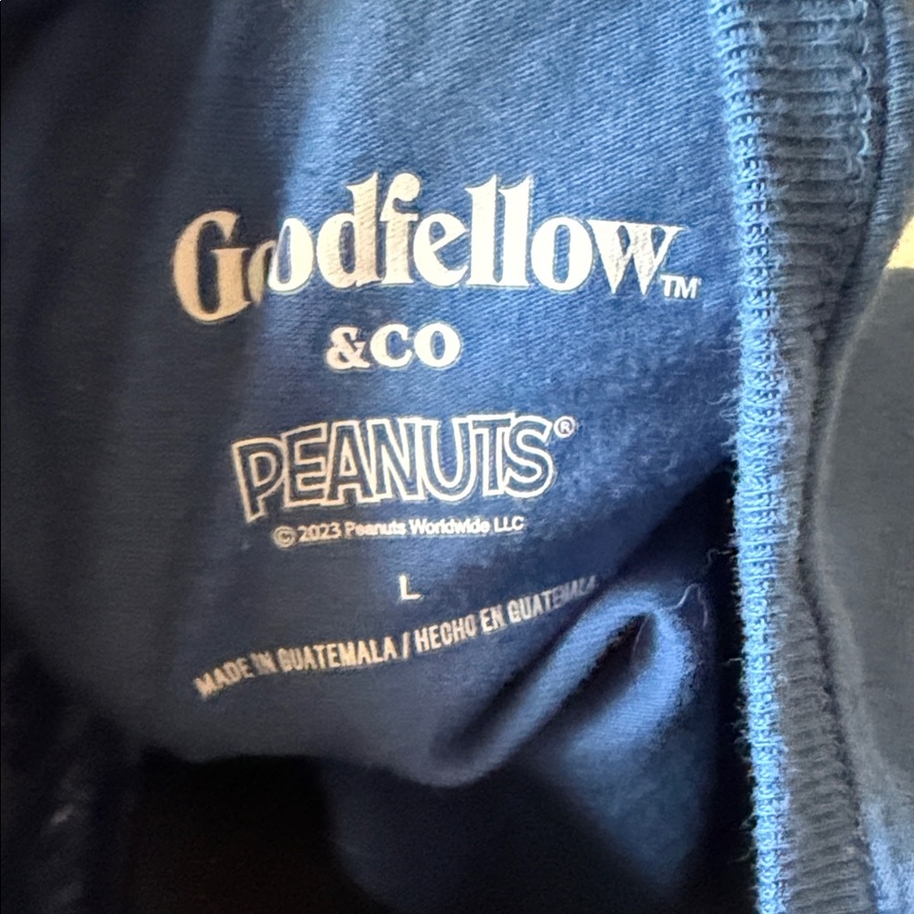 Goodfellow & Co Blue Short Sleeve 'Sunday Funday' Graphic Tee with Yellow Print - Picture 2 of 4